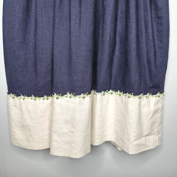 HARTSTRINGS Girls Dress Size 5 Linen Blend Blue Back Tie and Buttons Sleeveless - Picture 3 of 8